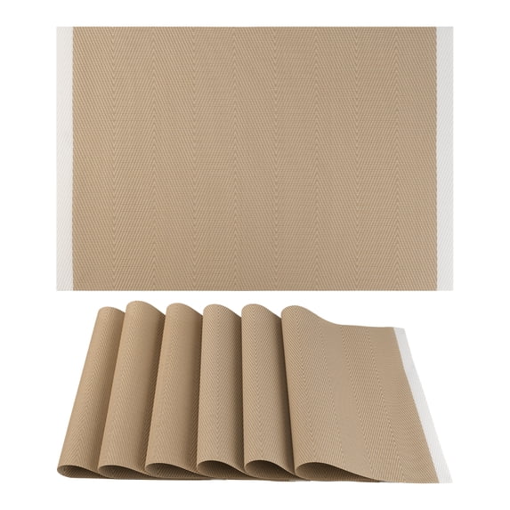 REGALWOVEN Placemats Set of 6 Placemats for Kitchen Dining Table Decor Washable Heat Resistant Table Placemats Wipeable Table Mat Yellow 18*12in