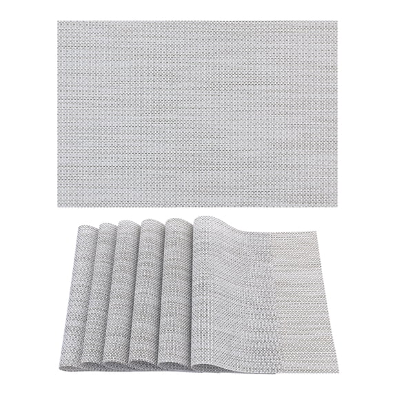 REGALWOVEN Placemats Set of 6 Solid Placemats for Dining Table Decor Indoor Outdoor Washable Kitchen Table Mat Wipe Clean Beige 18*12in