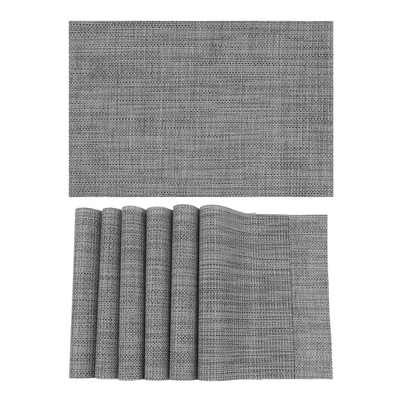 REGALWOVEN Placemats Set of 6 Solid Placemats for Dining Table Decor Indoor Outdoor Washable Kitchen Table Mat Wipe Clean Brown 18*12in