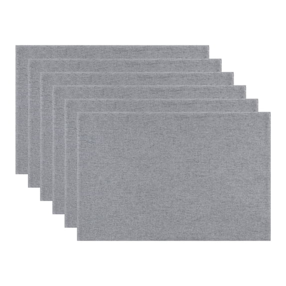 REGALWOVEN Placemats Set of 6 Polyester Placemats for Kitchen Dining Table Decor Heat Resistant Table Placemats Table Mat Gray 18*12in