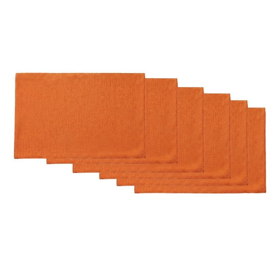 REGALWOVEN Placemats Set of 6 Polyester Placemats for Kitchen Dining Table Decor Heat Resistant Table Placemats Table Mat Orange Yellow 18*12in