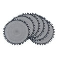 thumbnail image 1 of REGALWOVEN Placemats Set of 6 Polyester Placemats for Kitchen Dining Table Decor Heat Resistant Table Placemats Wipeable Table Mat Black Gray 15*15in, 1 of 6
