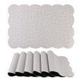 thumbnail image 1 of REGALWOVEN Placemats Set of 6 Ruffle Placemats for Kitchen Dining Table Decor Washable Heat Resistant Table Placemats Wipeable Table Mat Gray 18*12in, 1 of 7