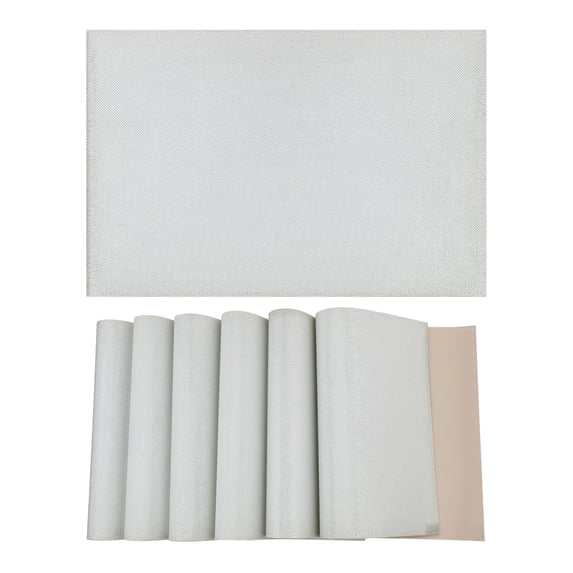 REGALWOVEN Placemats Set of 6 Sparkle Placemats for Kitchen Dining Table Decor Heat Resistant Table Placemats Wipeable Table Mat Beige 18*12in