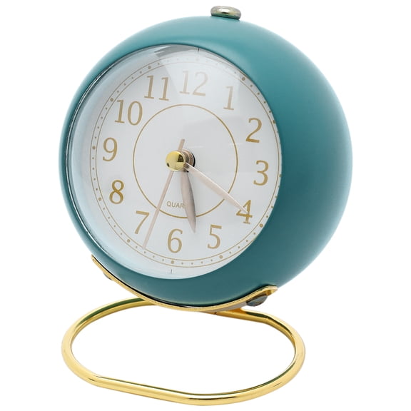 REGALWOVEN Planet Design Desk Alarm Clock Minimalist Metal Frame, Non-Tick, Perfect for Study/Office Dark Blue 4.1"L x 2.5"W x 3.5"H