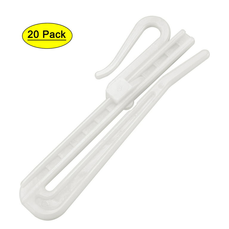 REGALWOVEN Plastic Adjustable Depth Pinch Pleat Locking Curtain Clip Hook  20Pcs