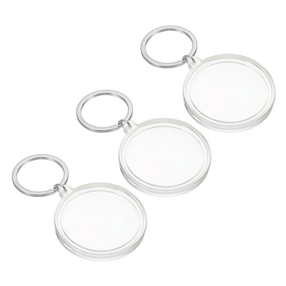 REGALWOVEN Plastic Coin Holder Keychain Round Coin Case with Key Ring Medallion Holder Silver