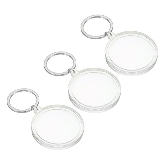 REGALWOVEN Plastic Coin Holder Keychain Round Coin Case with Key Ring Medallion Holder Silver