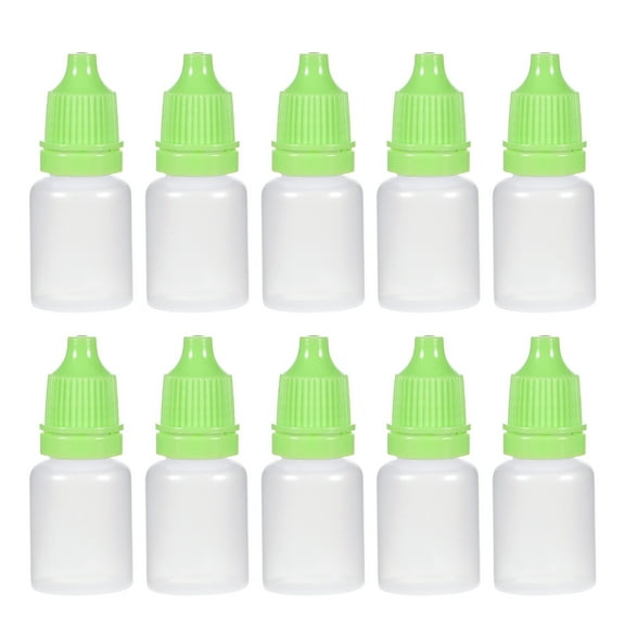 REGALWOVEN Plastic Dropper Bottle 0.17 oz Small Mouth Drop Bottles Empty Squeezable Eye Liquid Dropper Bottle Green 10Pcs