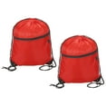 thumbnail image 1 of REGALWOVEN Polyester Drawstring Bag Gym Cinch Sack with Zipper Pocket for Men Women Red, 1 of 7