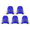 thumbnail image 1 of REGALWOVEN Polyester Drawstring Bag Reflective Cinch Sack for Gym Sports Blue, 1 of 7