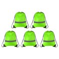 thumbnail image 1 of REGALWOVEN Polyester Drawstring Bag Reflective Cinch Sack for Gym Sports Green, 1 of 7