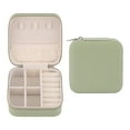 thumbnail image 1 of REGALWOVEN Portable Jewelry Box, Mini PU Leather Jewelry Organizer Boxes Storage Display Holder, Jewelry Case for Women Green, 1 of 7