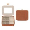 thumbnail image 1 of REGALWOVEN Portable Jewelry Box with Button, Mini Faux Leather Jewelry Organizer Boxes Storage Display Holder Yellow, 1 of 7