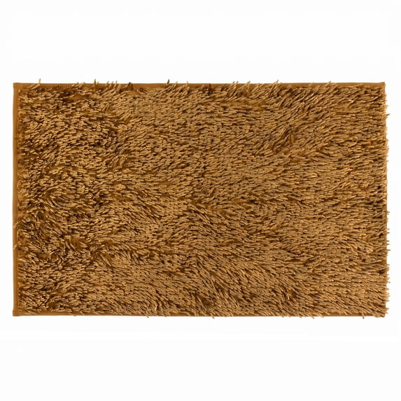 REGALWOVEN Printed Bathroom Rug, Ultra Soft Absorbent Shaggy Bath Mat, Non-Slip Patterned Microfiber Shower Carpet Khaki 24" x 16"
