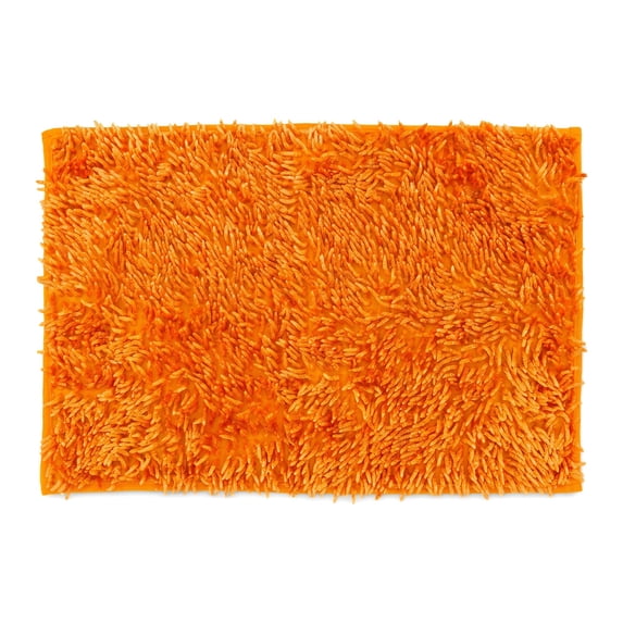 REGALWOVEN Printed Bathroom Rug, Ultra Soft Absorbent Shaggy Bath Mat, Non-Slip Patterned Microfiber Shower Carpet Orange 24" x 16"