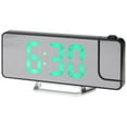 thumbnail image 1 of REGALWOVEN Projection Alarm Clocks with Big Numbers Temperature Display, Dimmable, 12/24H for Deep Sleepers, Easy to Use Green 7.5 x 2.8 x 1 inch, 1 of 6