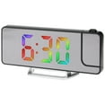 thumbnail image 1 of REGALWOVEN Projection Alarm Clocks with Big Numbers Temperature Display, Dimmable, 12/24H for Deep Sleepers, Easy to Use Pink 7.5 x 2.8 x 1 inch, 1 of 6