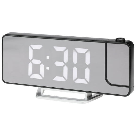 REGALWOVEN Projection Alarm Clocks with Big Numbers Temperature Display, Dimmable, 12/24H for Deep Sleepers, Easy to Use White 7.5 x 2.8 x 1 inch