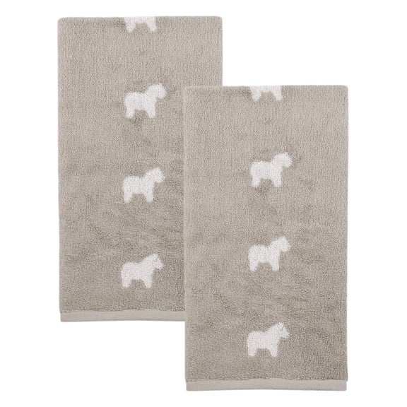 REGALWOVEN Pure Cotton Cute Animals Hand Towel Set, 2 Pack Soft Absorbent Quick Dry Decorative Towels for Bathroom, Face, Spa, Bath, Gym, Kitchen Camel 28" x 13"