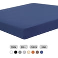 thumbnail image 1 of REGALWOVEN Queen Size Cotton Fitted Sheet 15" Deep Pocket Bed Sheet, Navy Blue, 1 of 6