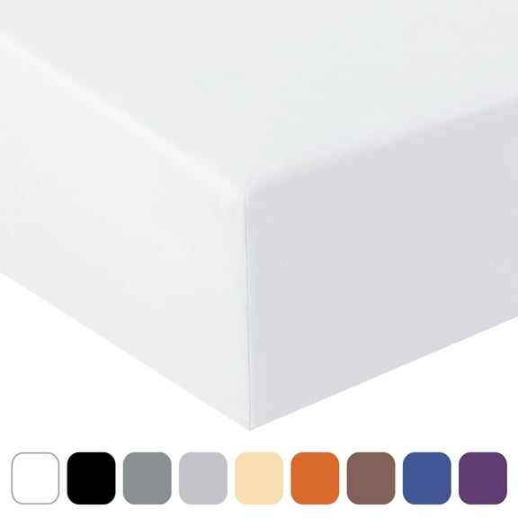 REGALWOVEN Queen Size Cotton Fitted Sheet 15" Deep Pocket Bed Sheet, White