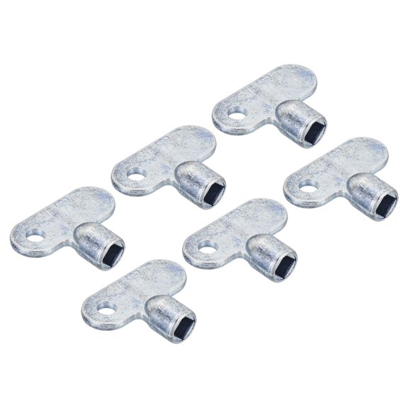 REGALWOVEN Radiator Valve Keys, 6 Pack Zinc Alloy Square Socket Vent Air Valve Key Wrench, Silver