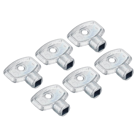 Uxcell Radiator Valve Keys, 6 Pack Zinc Alloy Square Socket Vent Air Valve Key Wrench Plumbing Bleeder Tool for Radiator Heater Faucet, Silver
