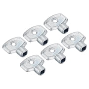 REGALWOVEN Radiator Valve Keys, 6 Pack Zinc Alloy Square Socket Vent Air Valve Key Wrench Plumbing Bleeder Tool for Radiator Heater Faucet, Silver