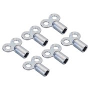 REGALWOVEN Radiator Valve Keys, 6 Pack Zinc Alloy Square Socket Vent Air Valve Key Wrench Plumbing Bleeder Tool Double Hole for Radiator Heater Faucet, Silver