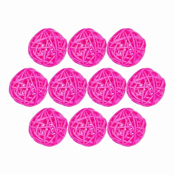 REGALWOVEN Rattan Balls for Lights - 10 Pack Wicker Decorative Spheres Orbs, Natural Hanging Tree Ornaments Rose 2"