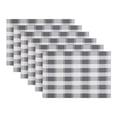 thumbnail image 1 of REGALWOVEN Rectangle Placemats Set of 6 Grid Plastic Placemats for Kitchen Dining Washable Heat Resistant Table Placemats Wipeable Table Mat Black 17.7x11.8inch, 1 of 6