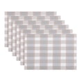 thumbnail image 1 of REGALWOVEN Rectangle Placemats Set of 6 Grid Plastic Placemats for Kitchen Dining Washable Heat Resistant Table Placemats Wipeable Table Mat Gray 17.7x11.8inch, 1 of 6