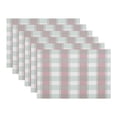thumbnail image 1 of REGALWOVEN Rectangle Placemats Set of 6 Grid Plastic Placemats for Kitchen Dining Washable Heat Resistant Table Placemats Wipeable Table Mat Red 17.7x11.8inch, 1 of 6