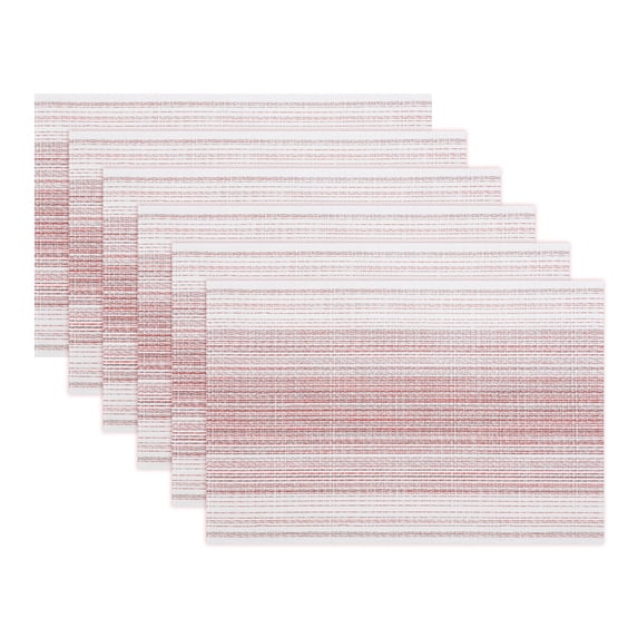 REGALWOVEN Rectangle Placemats Set of 6 Plastic Placemats for Kitchen Dining Washable Heat Resistant Table Placemats Wipeable Table Mat Orange 17.7x11.8inch