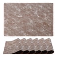 thumbnail image 1 of REGALWOVEN Rectangle Placemats Set of 6 Vinyl Placemats for Table Decor Washable Heat Resistant Table Placemats Wipeable Table Mat Bronze 17.7x11.8inch, 1 of 6
