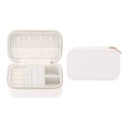 thumbnail image 1 of REGALWOVEN Rectangular PU Leather Jewelry Box for Women Single Layer Travel Jewelry Organizer with Zipper White, 1 of 7