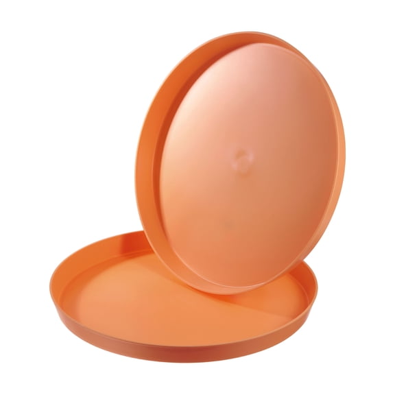 REGALWOVEN Restaurant Serving Trays, Round Non-Slip Food Service Tray Platter Orange