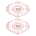 thumbnail image 1 of REGALWOVEN Retro Lace Placemat Oval Embroidered Table Place Mats French Crochet Doilies Pink, 1 of 7