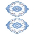 thumbnail image 1 of REGALWOVEN Retro Lace Placemat Oval Embroidered Table Place Mats French Doilies Blue, 1 of 7