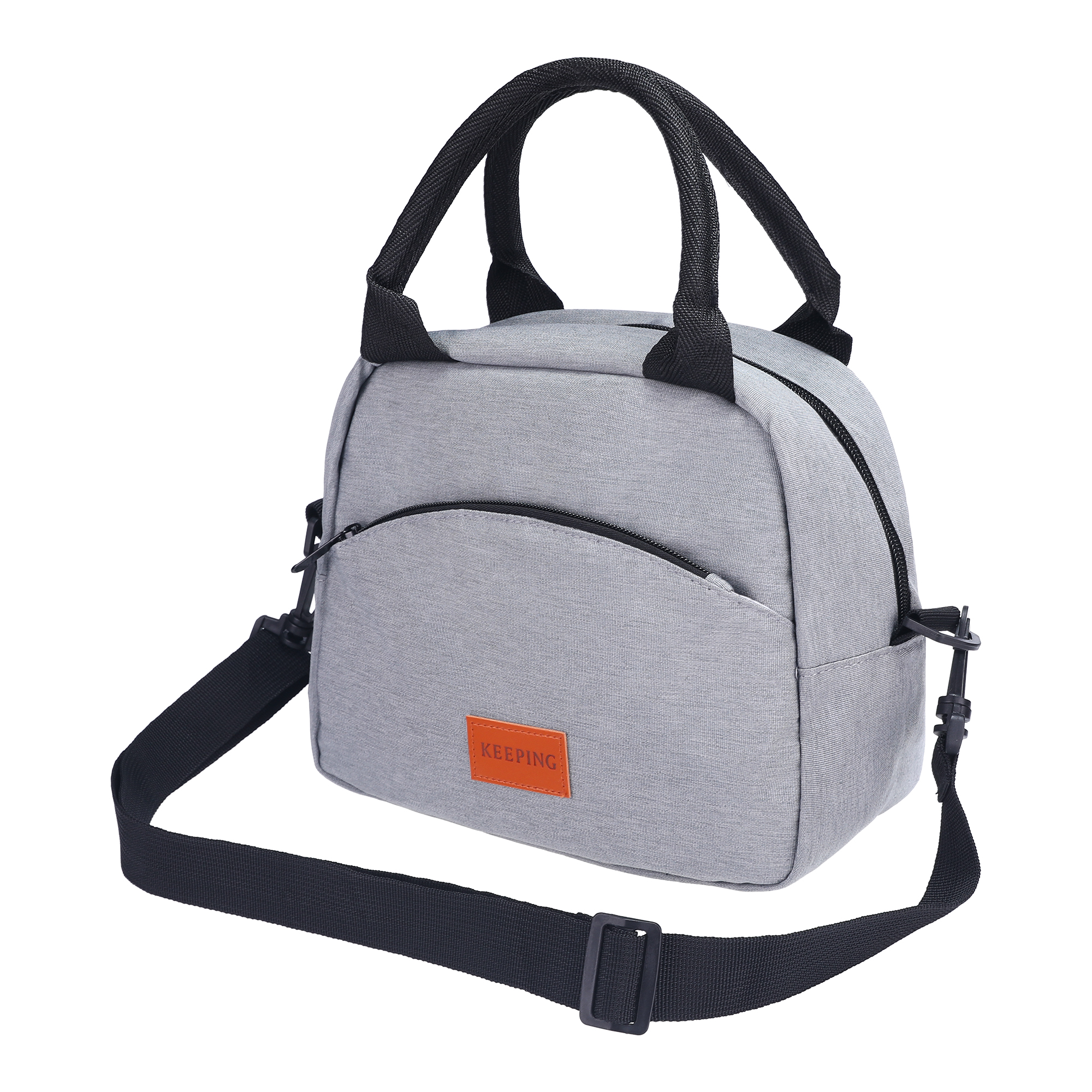 REGALWOVEN Reusable Lunch Bag, Insulated Leakproof Lunch Box for Office, Picnic, Freezable Lunch Cooler Bag Gray 9.4*5.1*8.3in