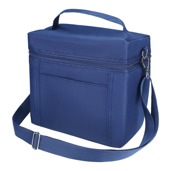 REGALWOVEN Reusable Lunch Bag for Men, Leakproof Lunch Box for Work and Picnic Navy Blue 9.4*5.5*9.1in