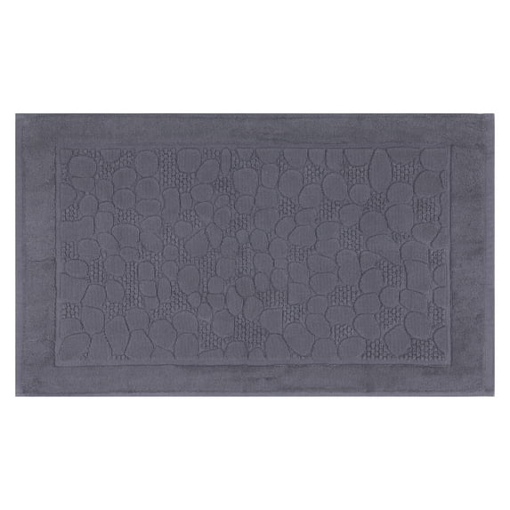REGALWOVEN Reversible Cotton Washable Mats Spa Style Bathroom Floor Rugs Thick Soft Water Absorbent Quick Dry Gray 18" x 30"