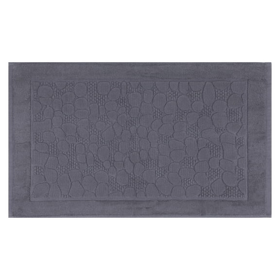 REGALWOVEN Reversible Cotton Washable Mats Spa Style Bathroom Floor Rugs Thick Soft Water Absorbent Quick Dry Gray 18" x 30"