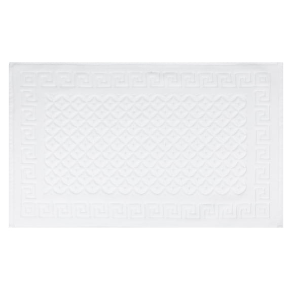 REGALWOVEN Cotton Bath Mat, Soft Bathroom Rug Absorbent Floor Towel Mats for Hotel Spa Bathtub White 18" x 30"