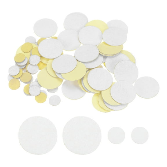 REGALWOVEN Round Adhesive Felt Circles Set, Pre Cut Felt Craft Stickers, White