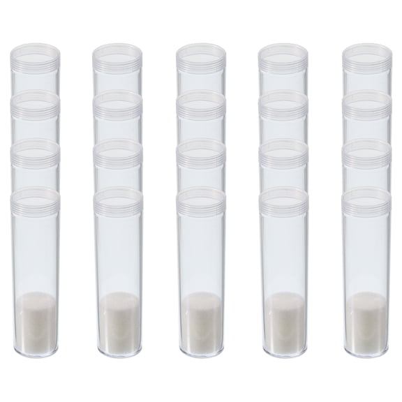 REGALWOVEN Round Coin Tubes with Screw Lid Plastic Coin Holders for Collection Supplies 25mm