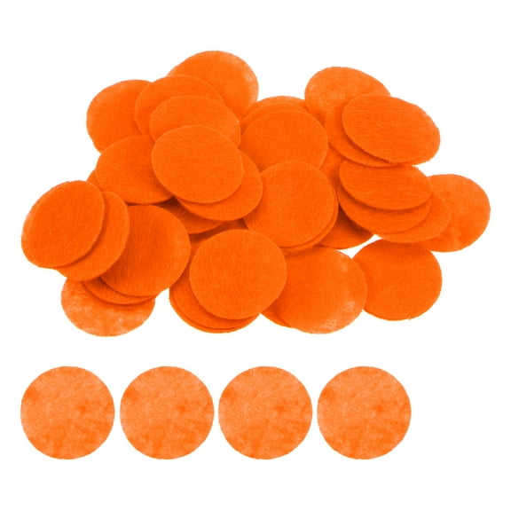 REGALWOVEN Round Felt Circles Pre Cut Felt Craft Pads Non-Woven Mini Felt Fabric Circles Orange 25mm