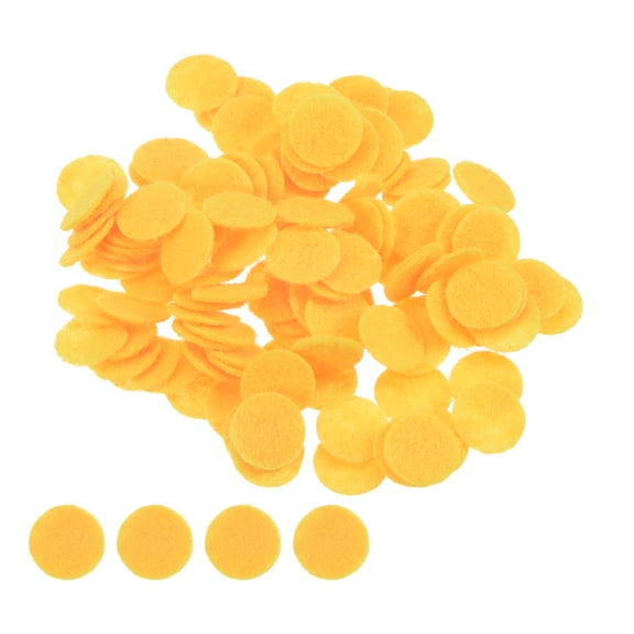 REGALWOVEN Round Felt Circles Pre Cut Felt Craft Pads Non-Woven Mini Felt Fabric Circles Yellow 10mm