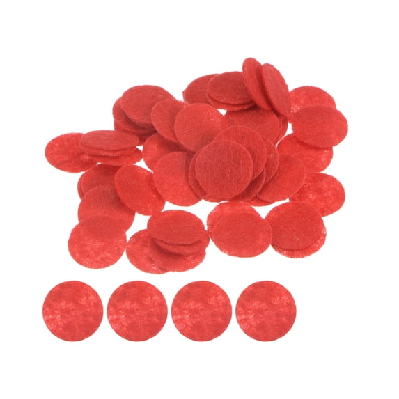 REGALWOVEN Round Felt Circles for Crafts, Non-Woven Fabric Pads for DIY Projects Red 15mm